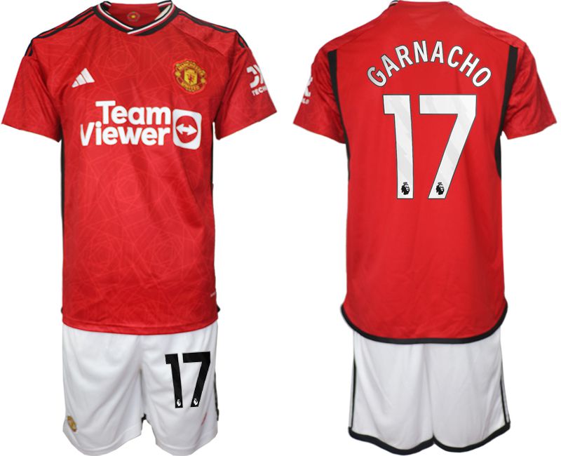 Men 2023-2024 Club Manchester United home red 17 Soccer Jersey